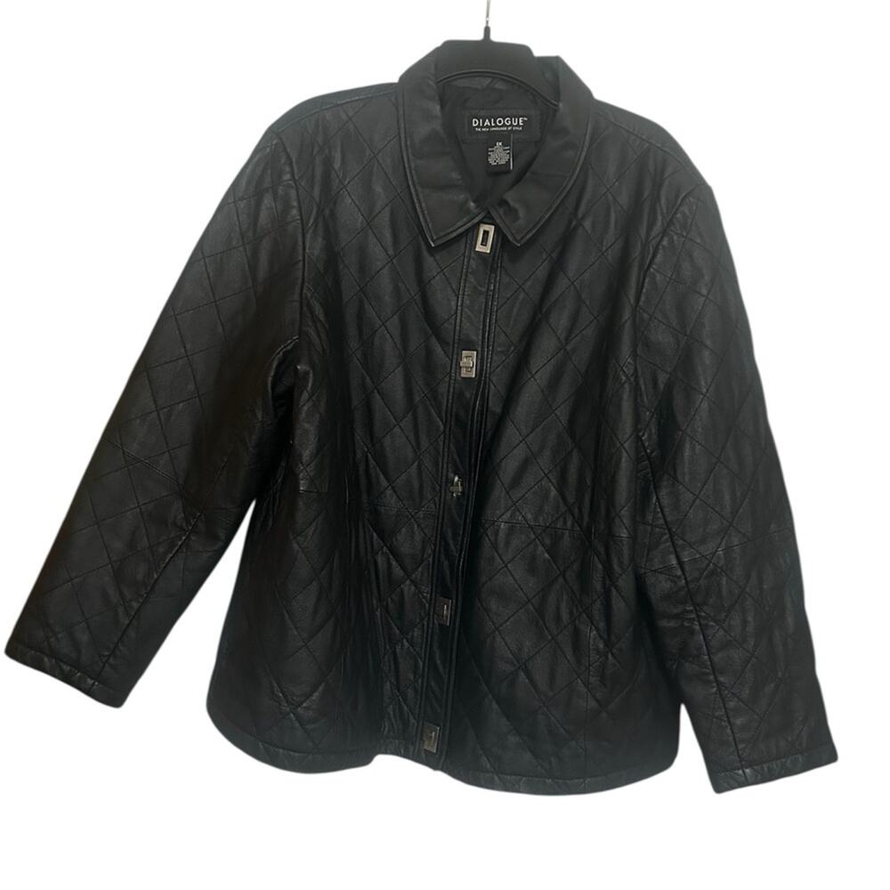 Dialogue Women's Black Quilted Leather Jacket